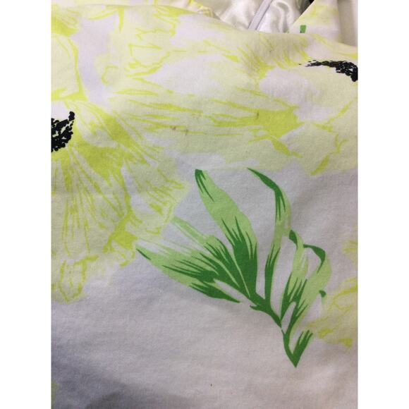 French Connection SZ 12 L Yellow floral Square Neck Pencil Dress cotton used B23 - Picture 10 of 10